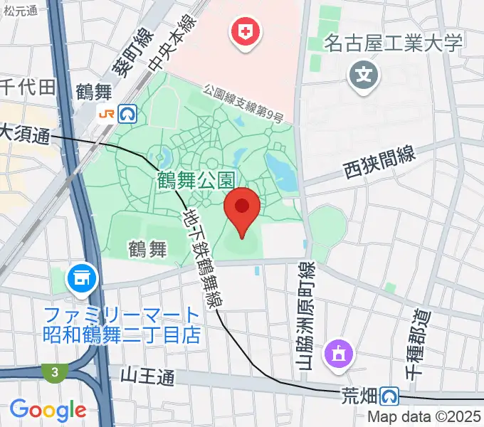 鶴舞公園野球場の地図