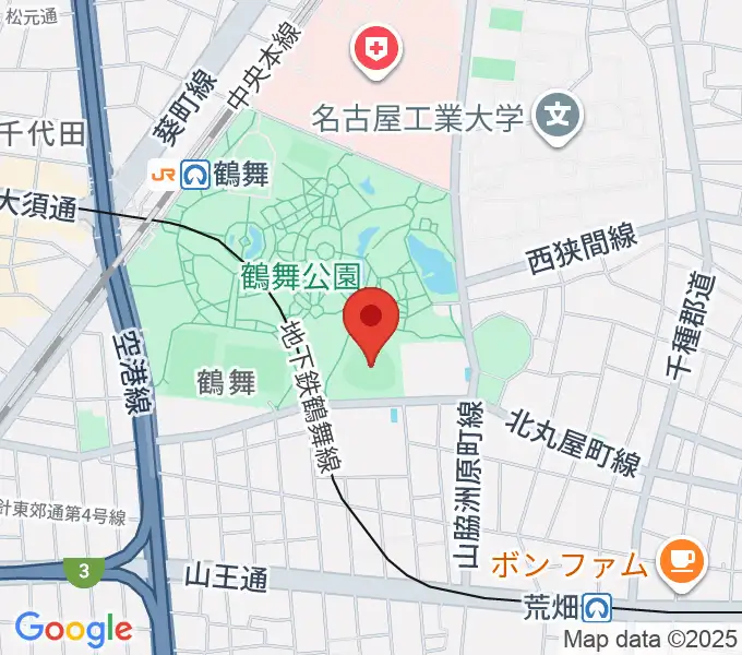 鶴舞公園野球場の地図