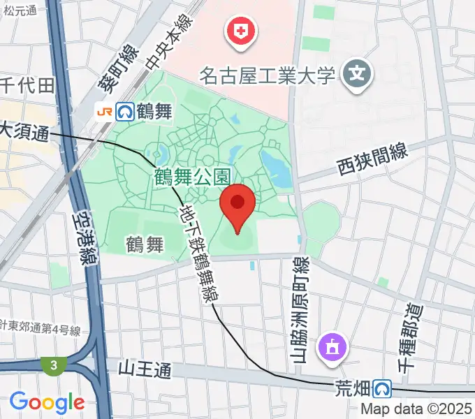 鶴舞公園野球場の地図