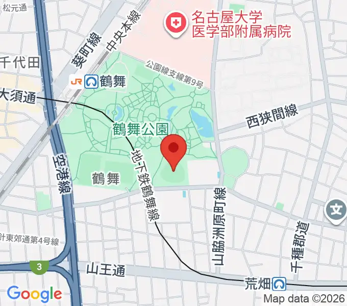 鶴舞公園野球場の地図