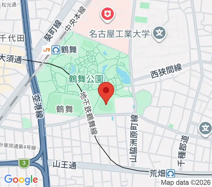 鶴舞公園野球場の地図