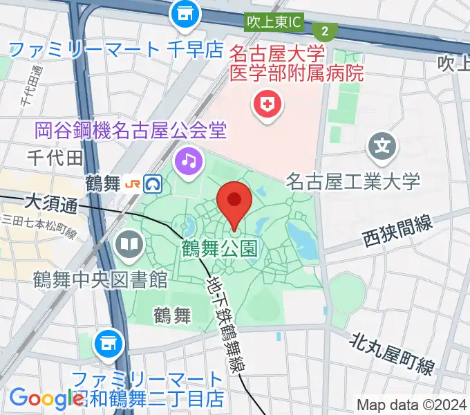 鶴舞公園奏楽堂の地図