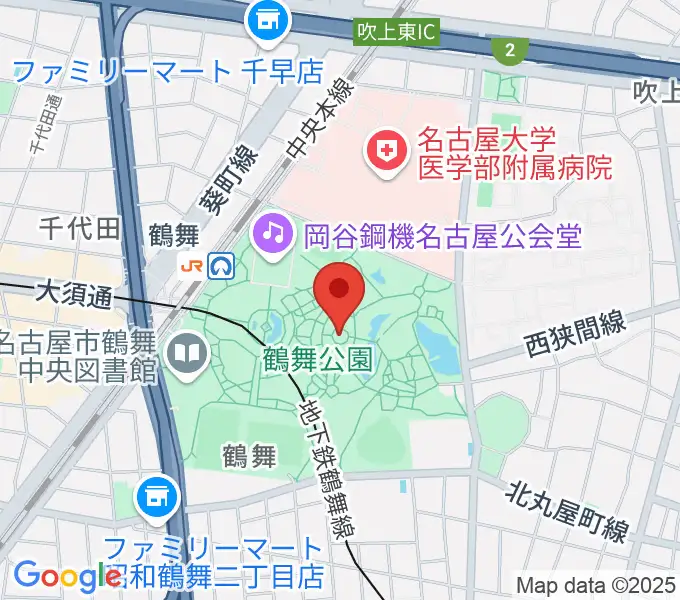 鶴舞公園奏楽堂の地図