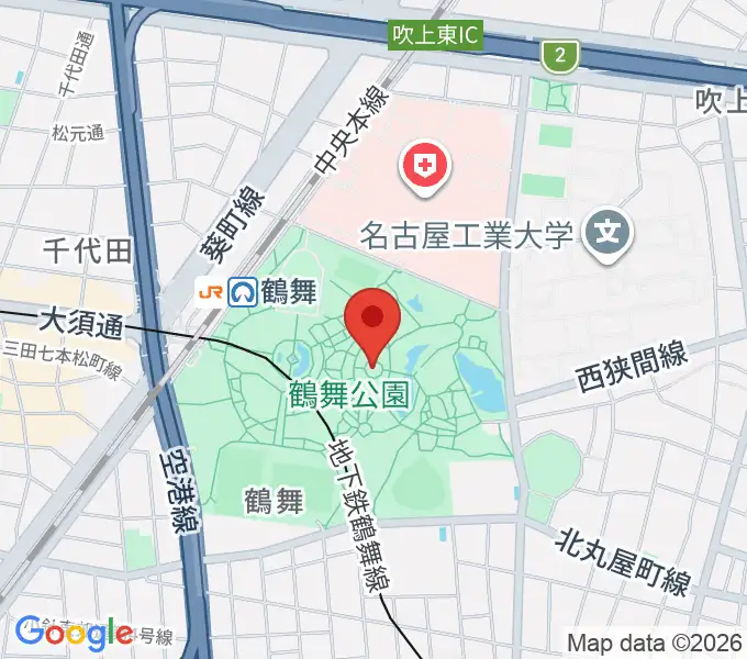 鶴舞公園奏楽堂の地図
