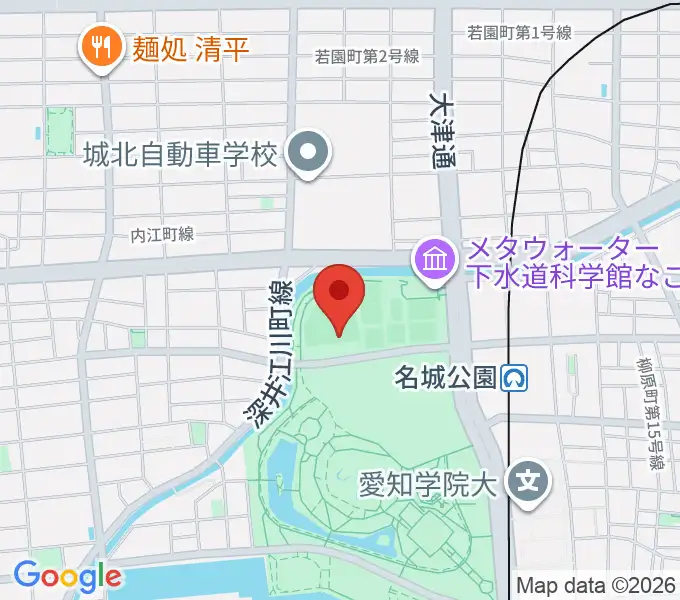 名城公園野球場の地図
