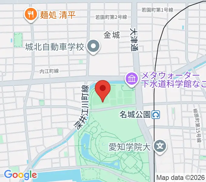名城公園野球場の地図