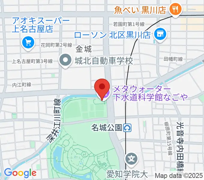 メタウォーター下水道科学館なごやの地図