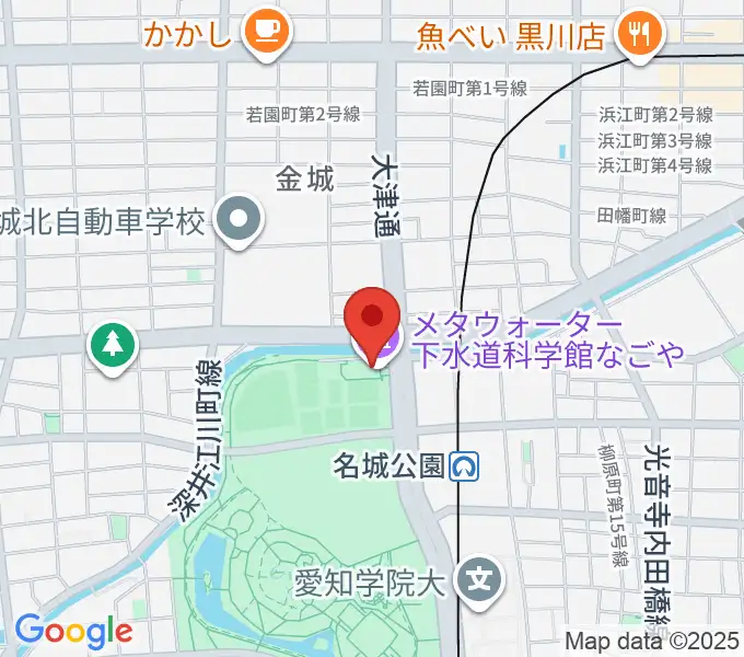 メタウォーター下水道科学館なごやの地図