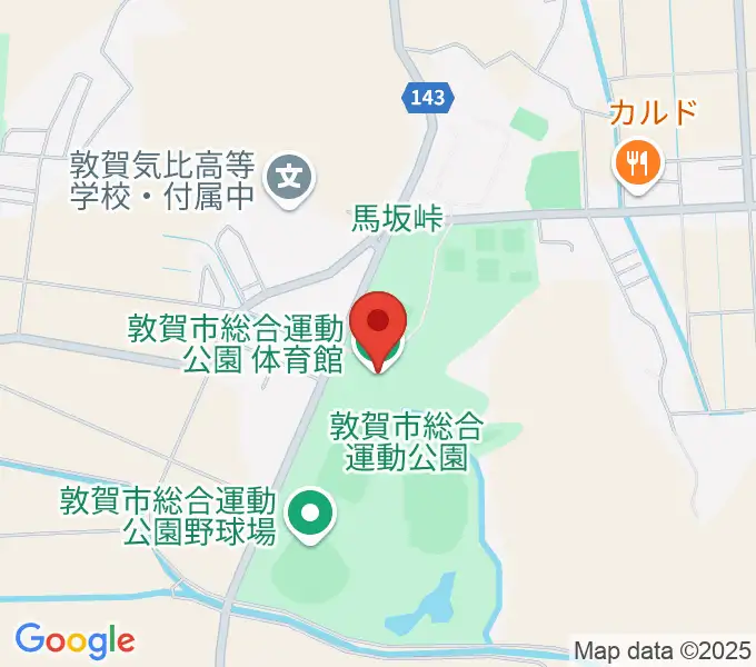 敦賀市総合運動公園体育館の地図