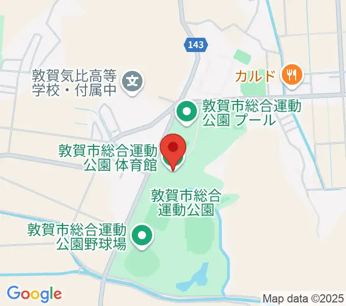 敦賀市総合運動公園体育館の地図