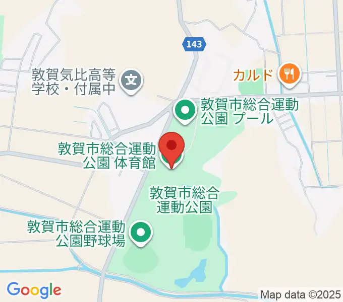 敦賀市総合運動公園体育館の地図