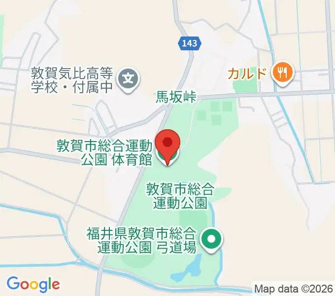 敦賀市総合運動公園体育館の地図