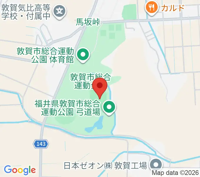 敦賀市総合運動公園陸上競技場の地図