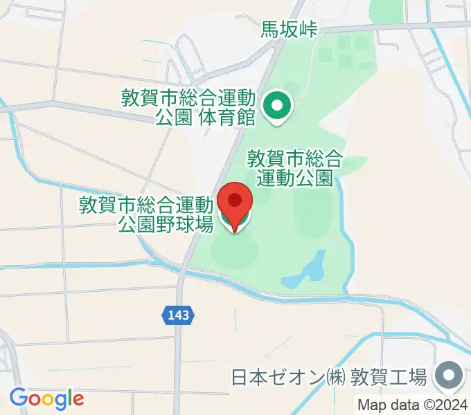 敦賀市総合運動公園野球場の地図