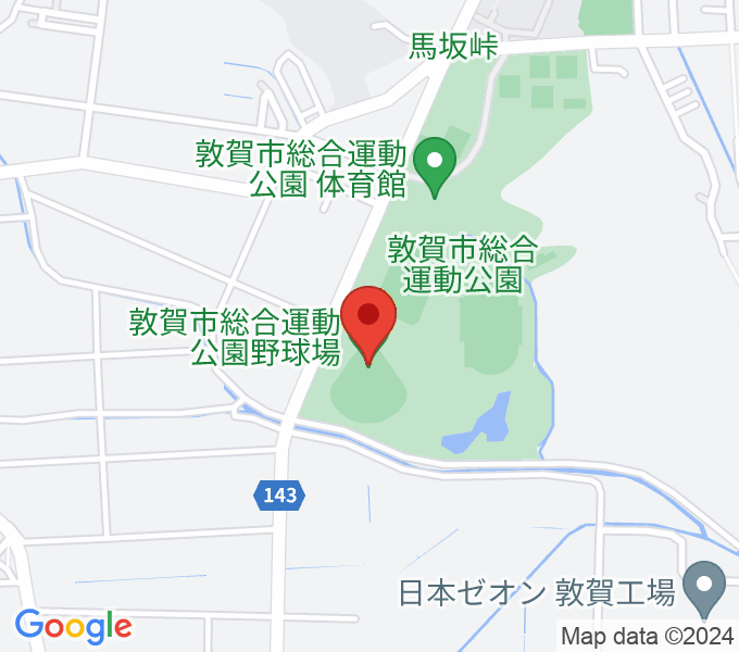 敦賀市総合運動公園野球場の場所