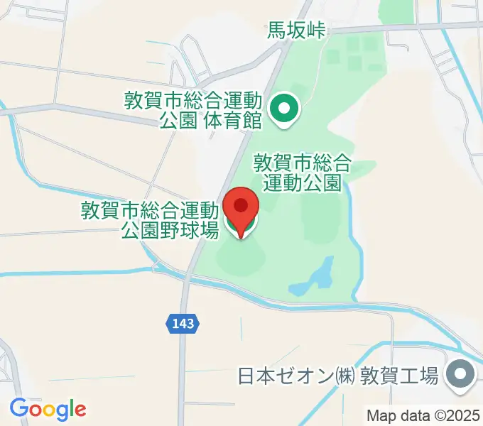 敦賀市総合運動公園野球場の地図