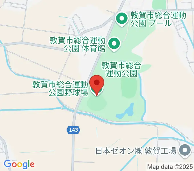 敦賀市総合運動公園野球場の地図