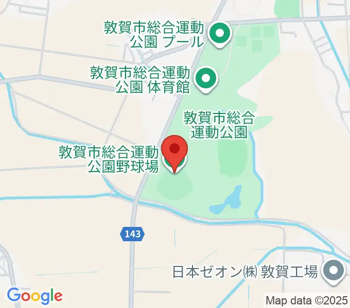 敦賀市総合運動公園野球場の地図
