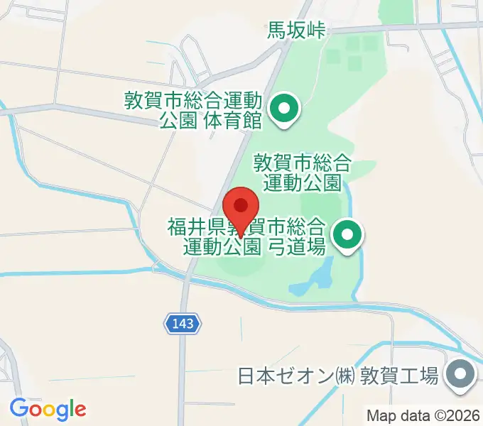 敦賀市総合運動公園野球場の地図