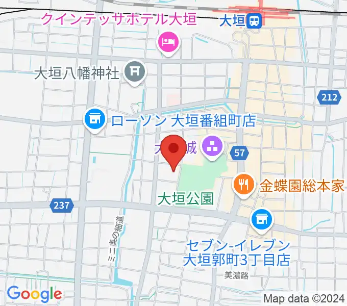 大垣市郷土館の地図