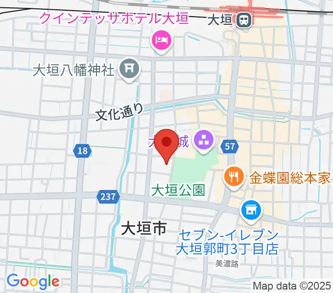 大垣市郷土館の地図