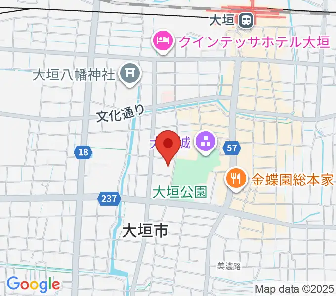大垣市郷土館の地図
