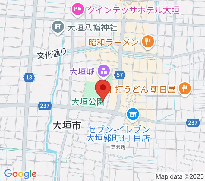 大垣城ホールの地図