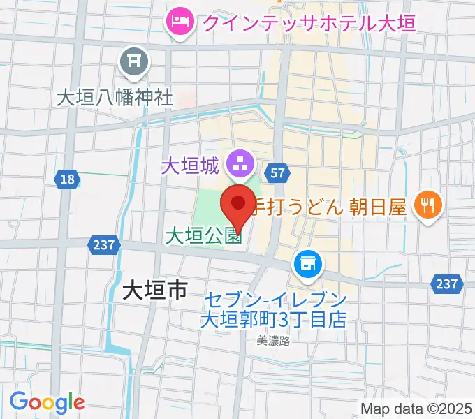 大垣城ホールの地図