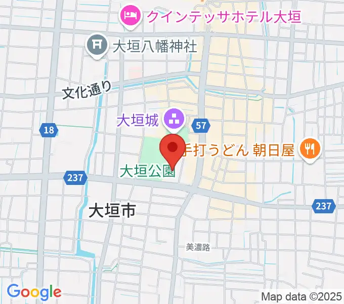 大垣城ホールの地図