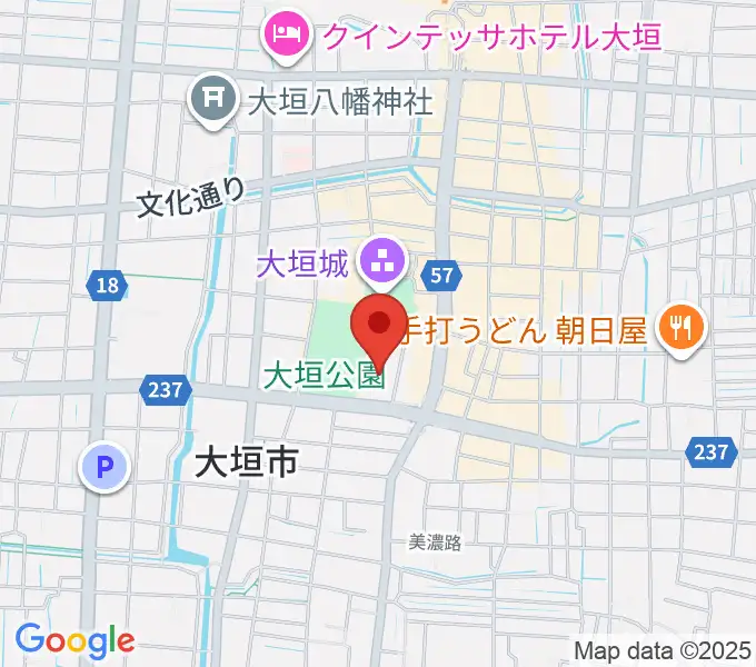大垣城ホールの地図