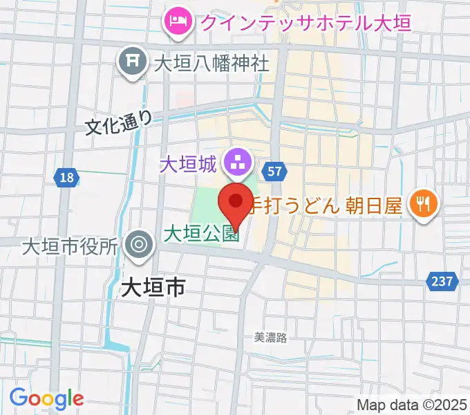 大垣城ホールの地図