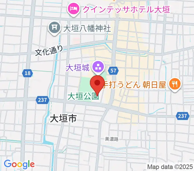 大垣城ホールの地図