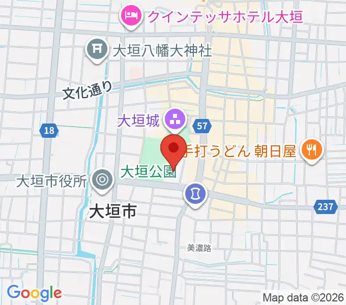 大垣城ホールの地図