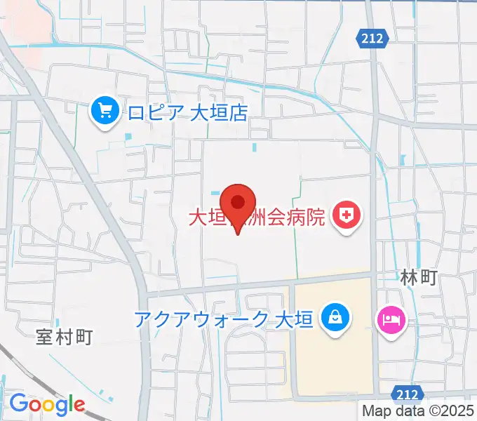 大垣市北公園野球場の地図
