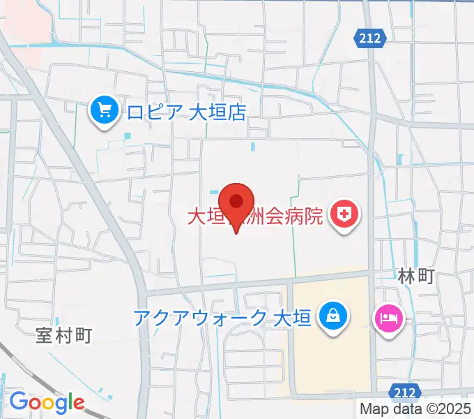 大垣市北公園野球場の地図
