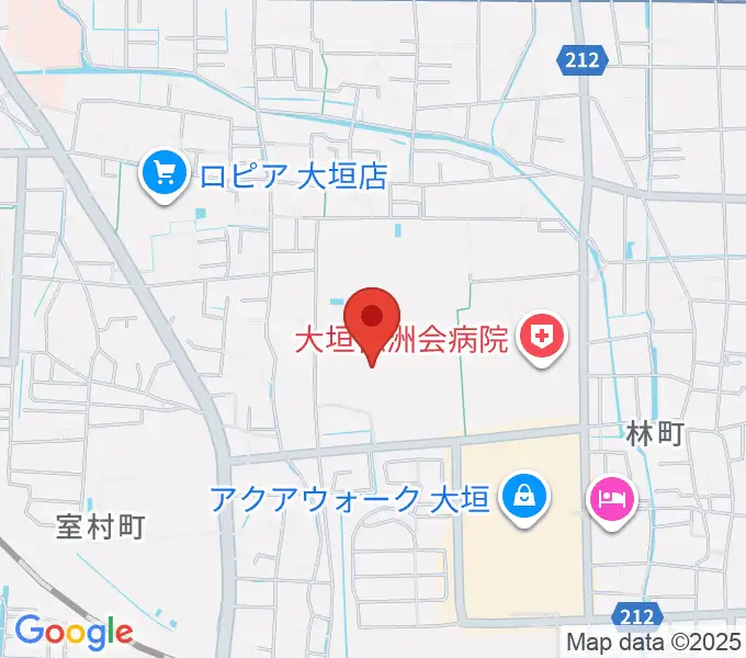大垣市北公園野球場の地図
