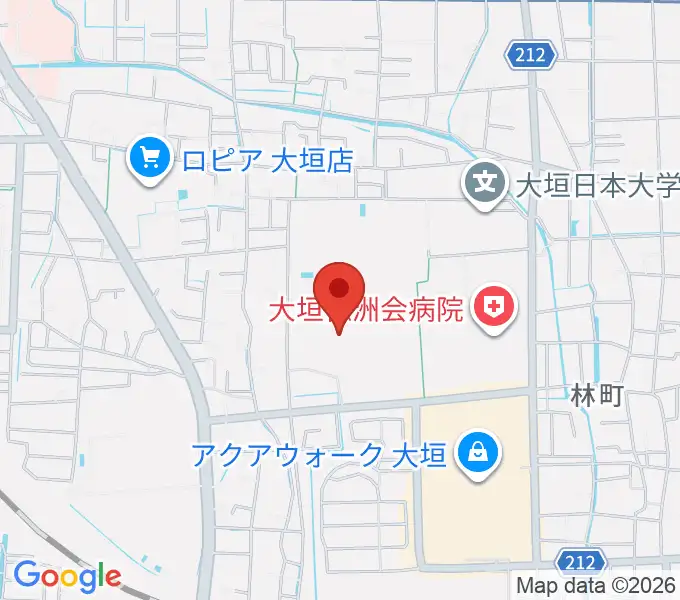 大垣市北公園野球場の地図