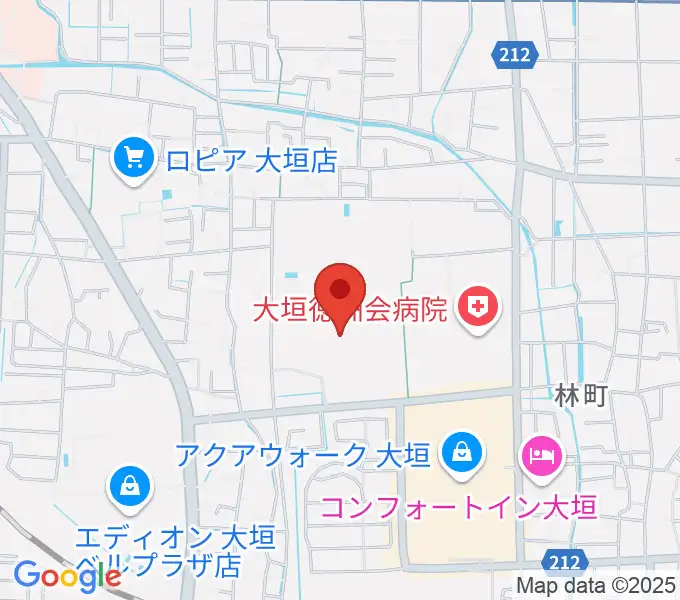 大垣市北公園陸上競技場の地図