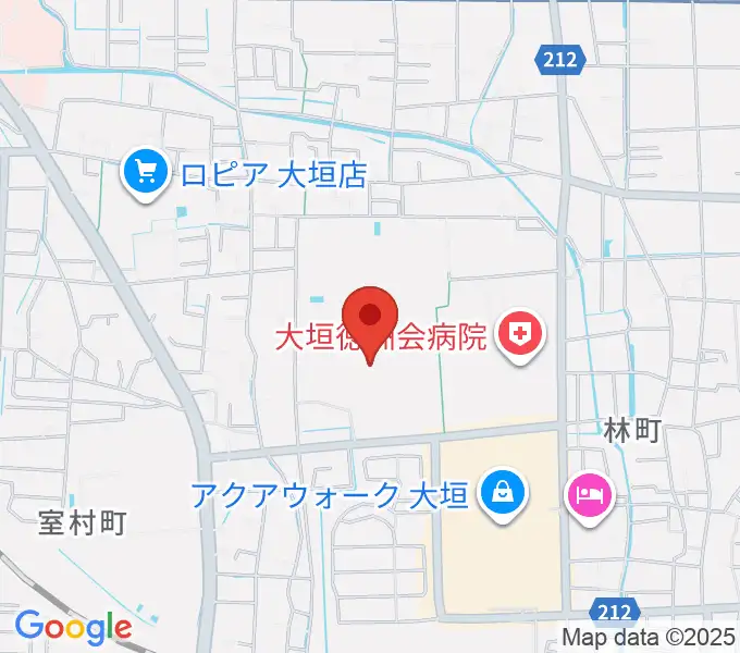 大垣市北公園陸上競技場の地図