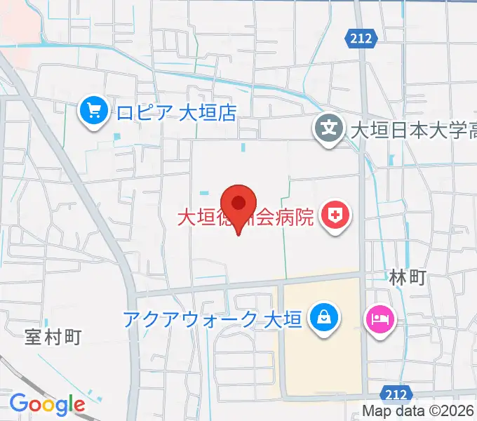 大垣市北公園陸上競技場の地図