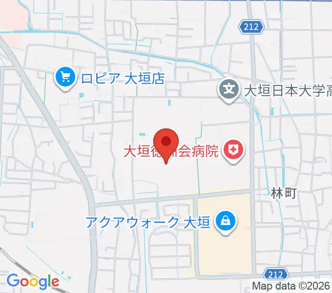 大垣市北公園陸上競技場の地図