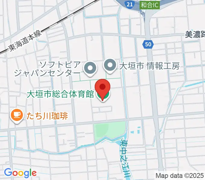 大垣市総合体育館の地図