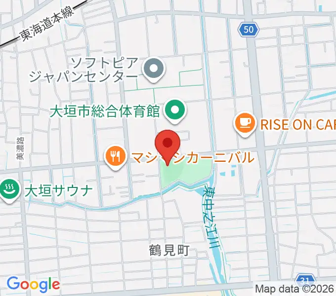 三城公園ソフトボール場の地図