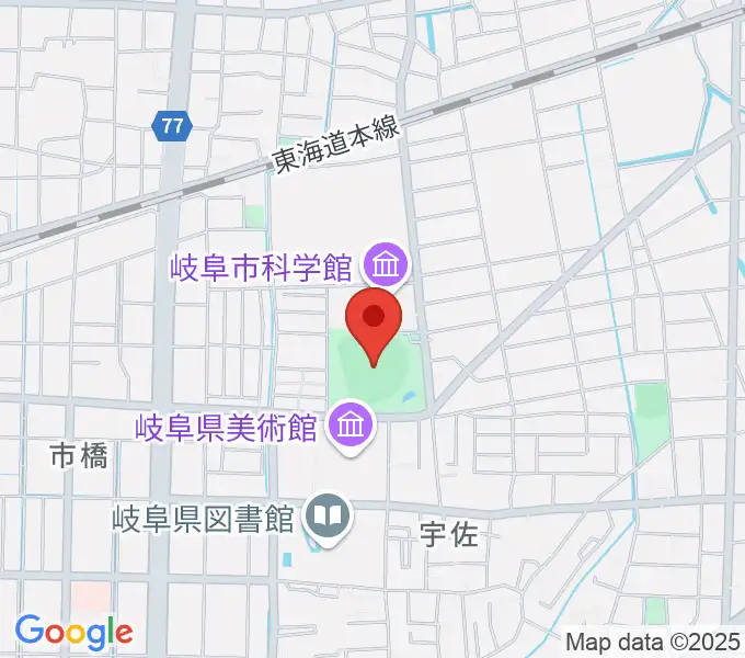 八ツ草公園野球場の地図