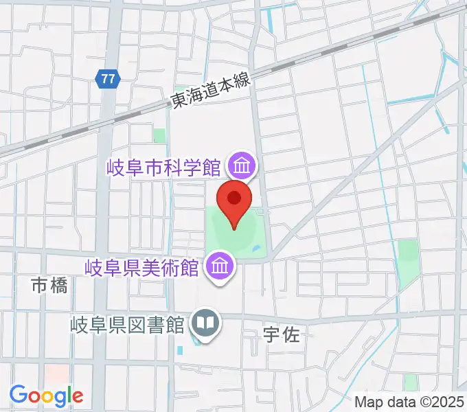 八ツ草公園野球場の地図