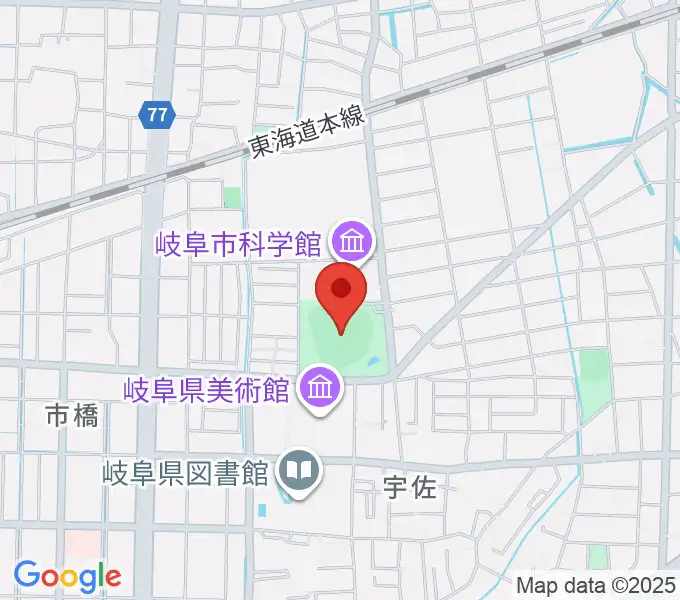 八ツ草公園野球場の地図