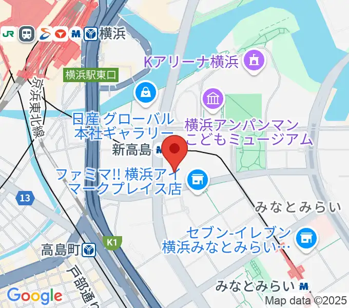 ヤマハミュージック横浜みなとみらいの地図