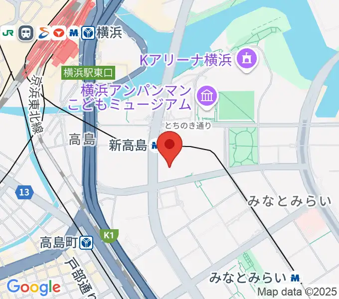 ヤマハミュージック横浜みなとみらいの地図