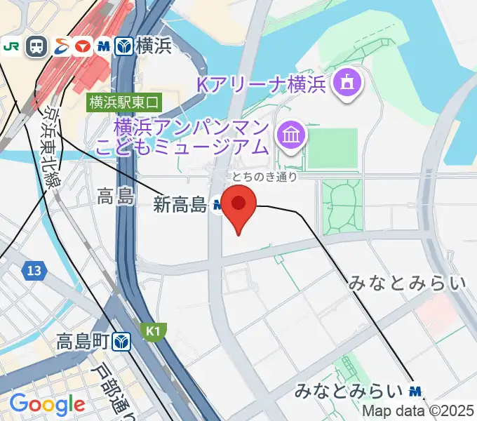 ヤマハミュージック横浜みなとみらいの地図