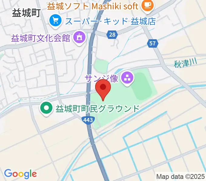 益城町総合体育館の地図